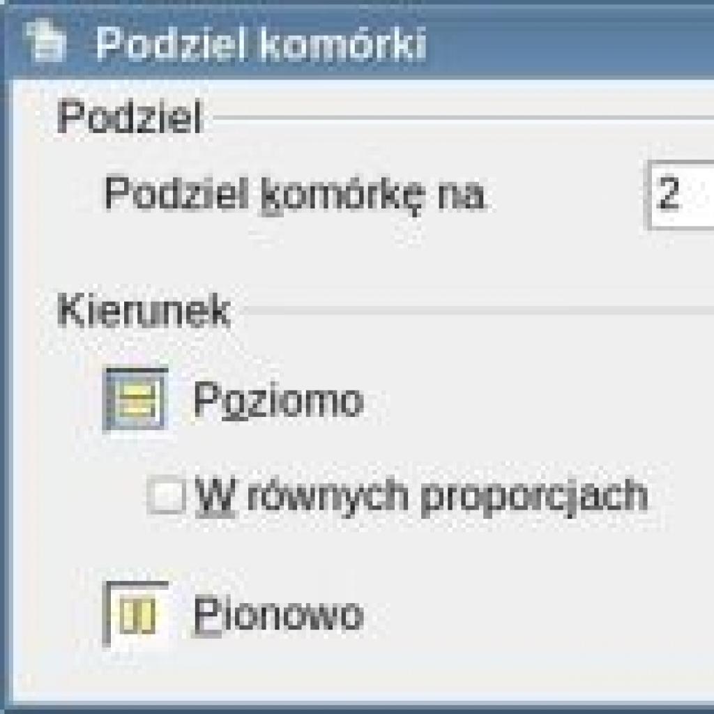 Modyfikowanie tabeli w OpenOffice Writer - Opcje komórki