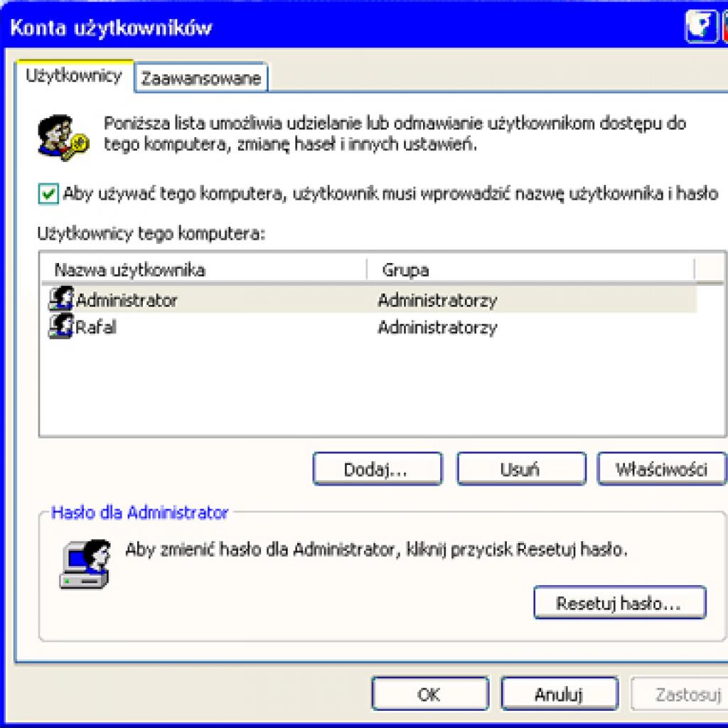 Wyłączanie opcji autologowania w Windows XP