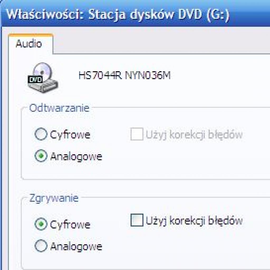 Windows Media Player nie odtwarza płyt CD