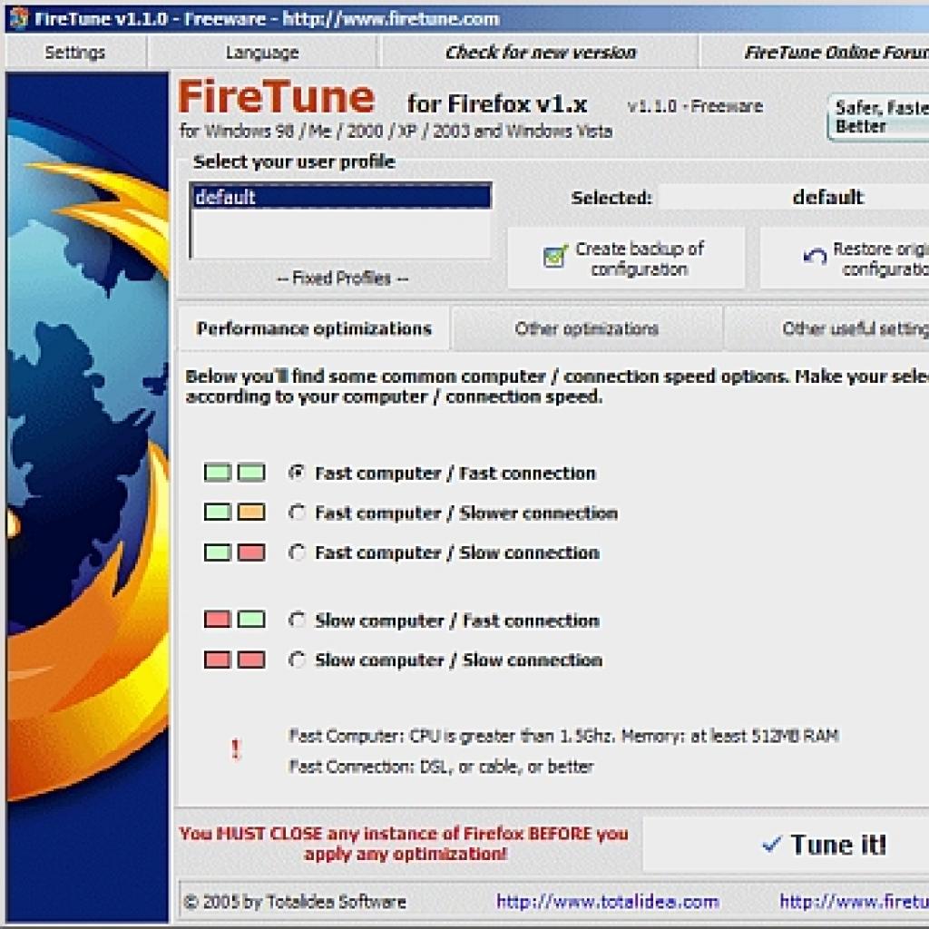 FireTune - podkręć Firefoksa