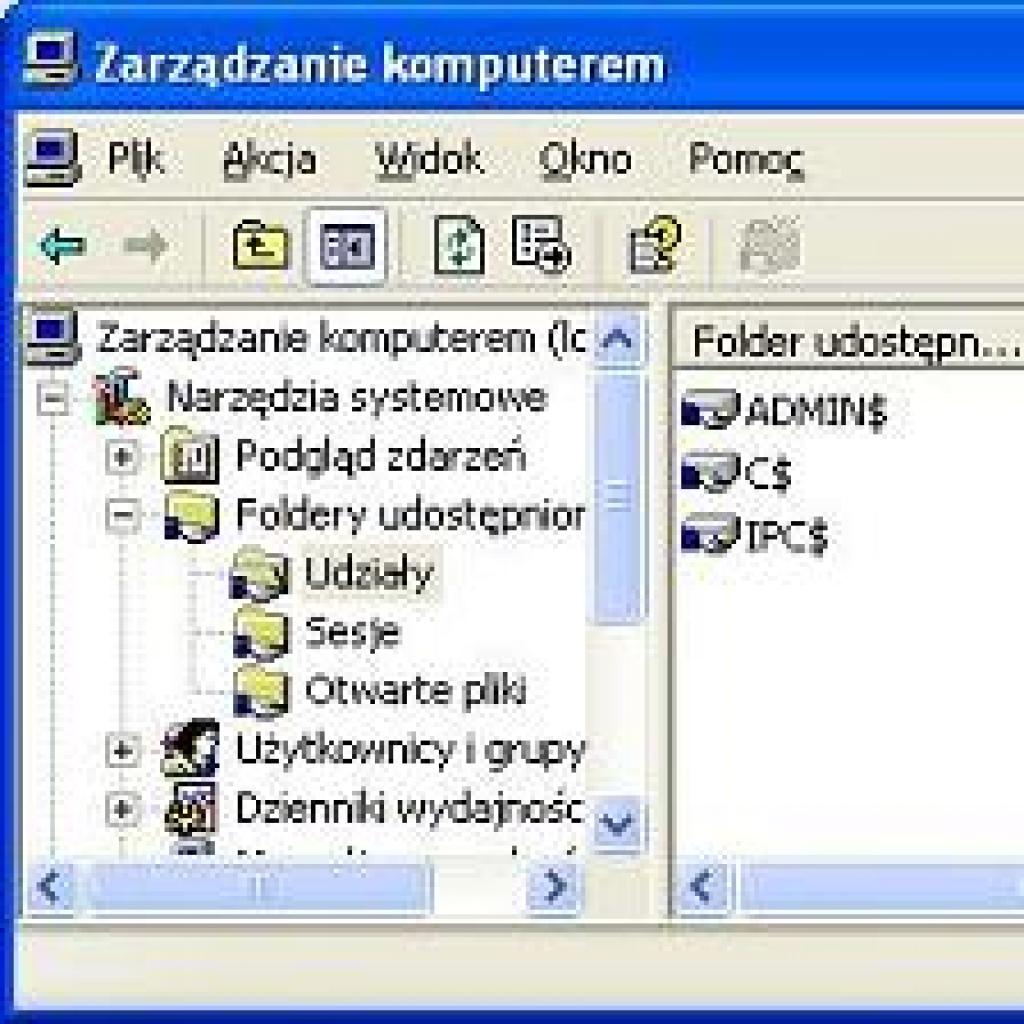 Wyłączanie udziałów administracyjnych w Windows XP