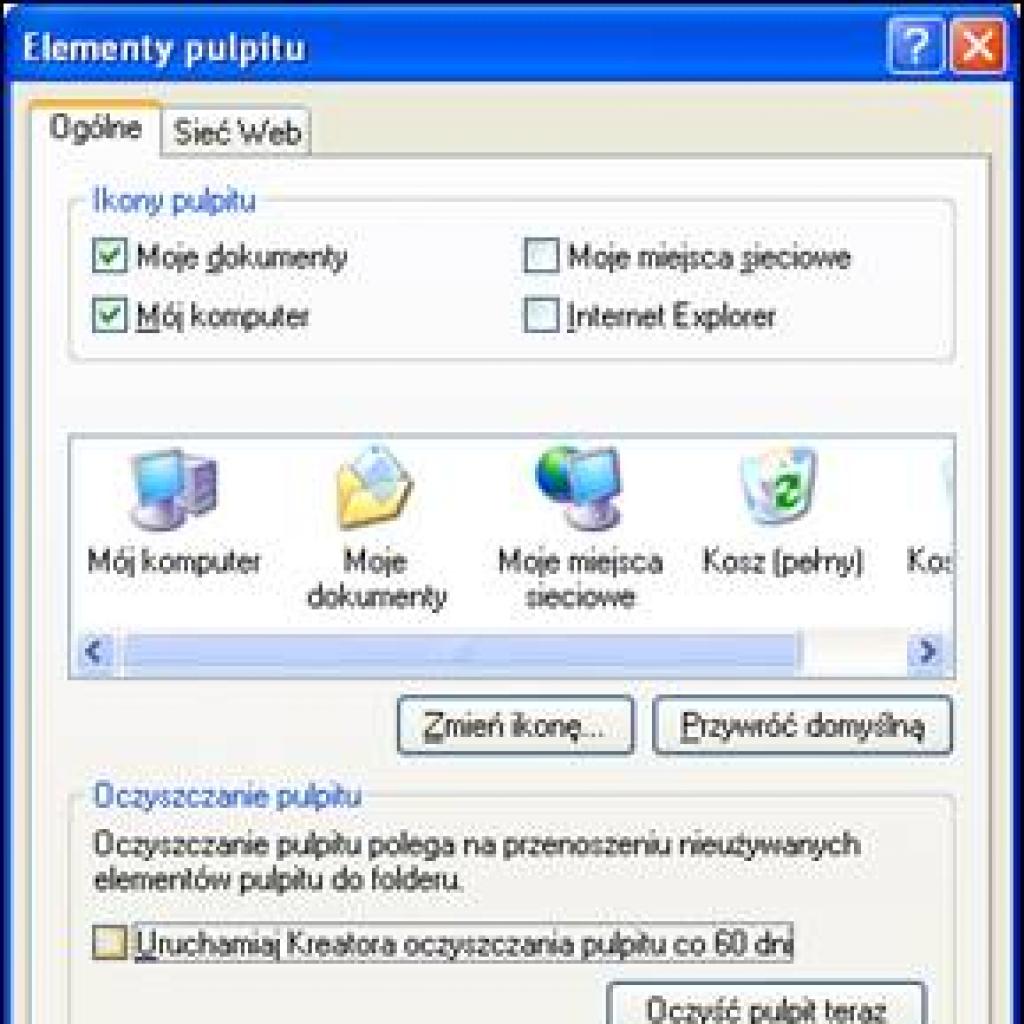 Wyłączanie kreatora porządkowania pulpitu w Windows XP
