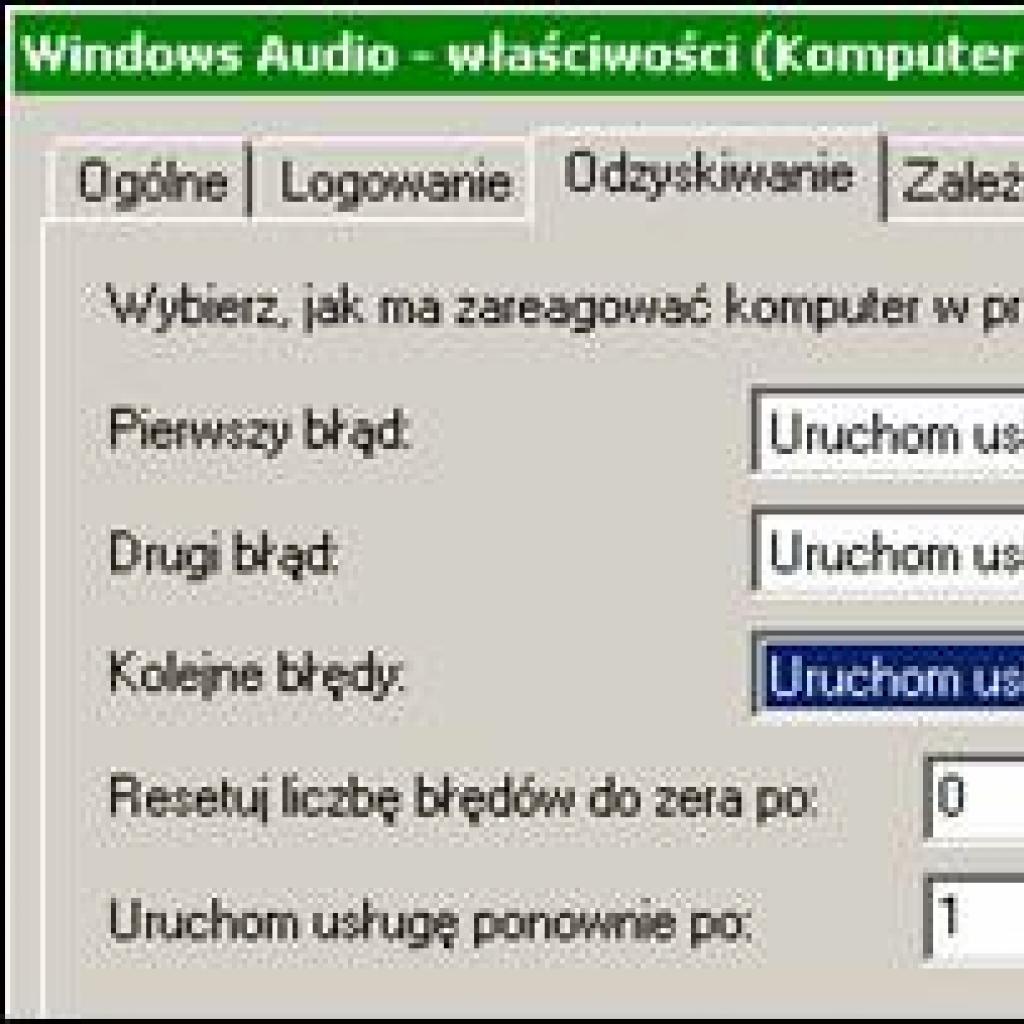 Brak urządzenia audio w Windows XP