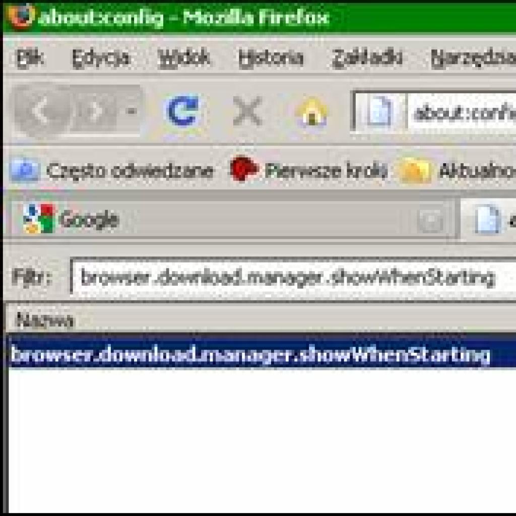Ukrywanie menedżera pobierania w przeglądarce Firefox