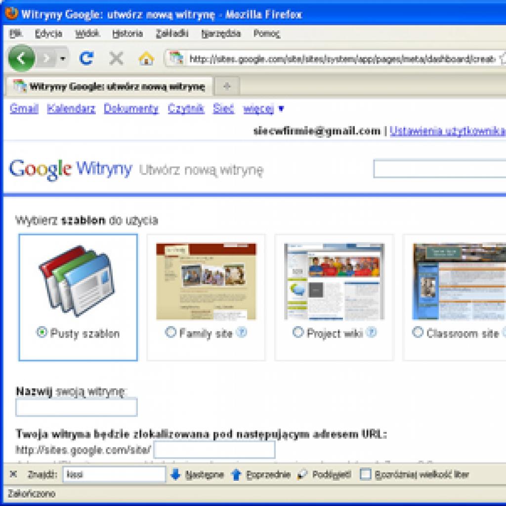 Google Sites: tworzenie stron WWW