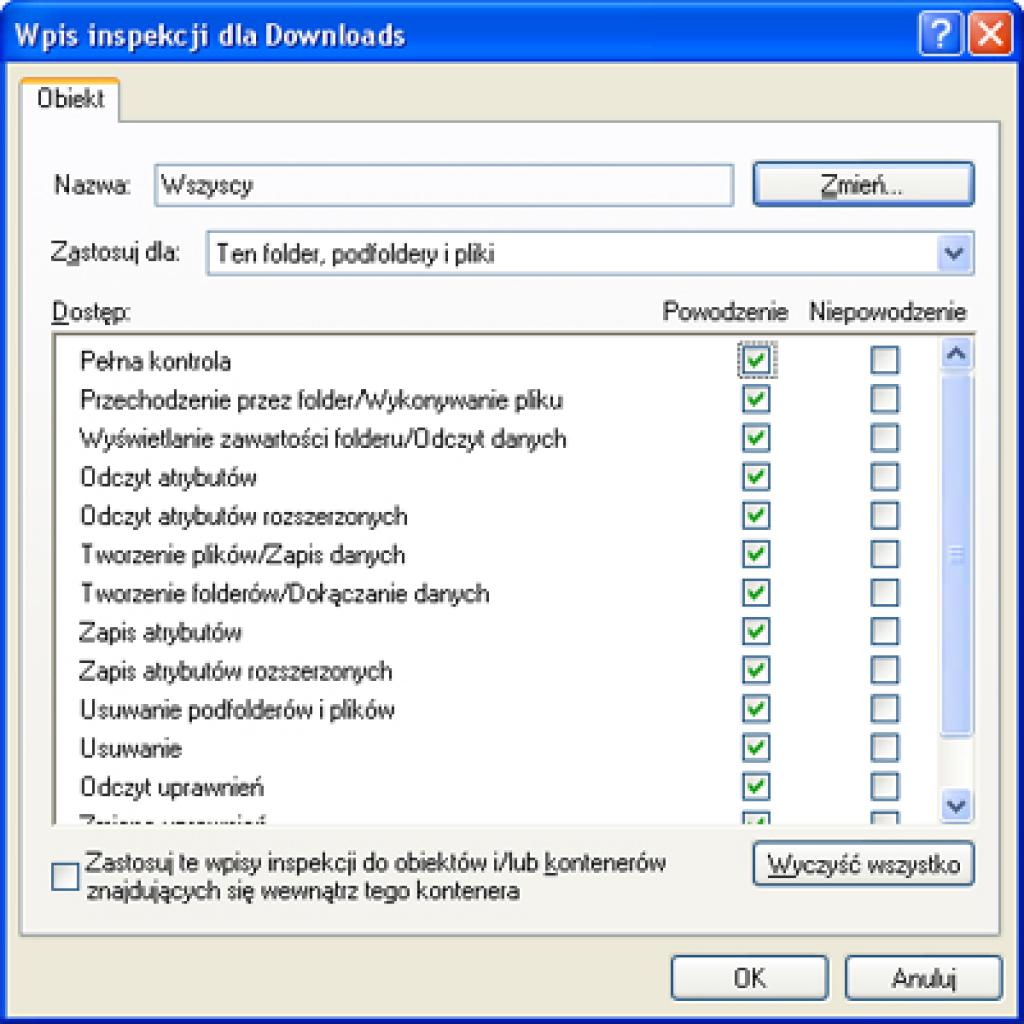 Monitorowanie plików w Windows 2000 i XP Professional