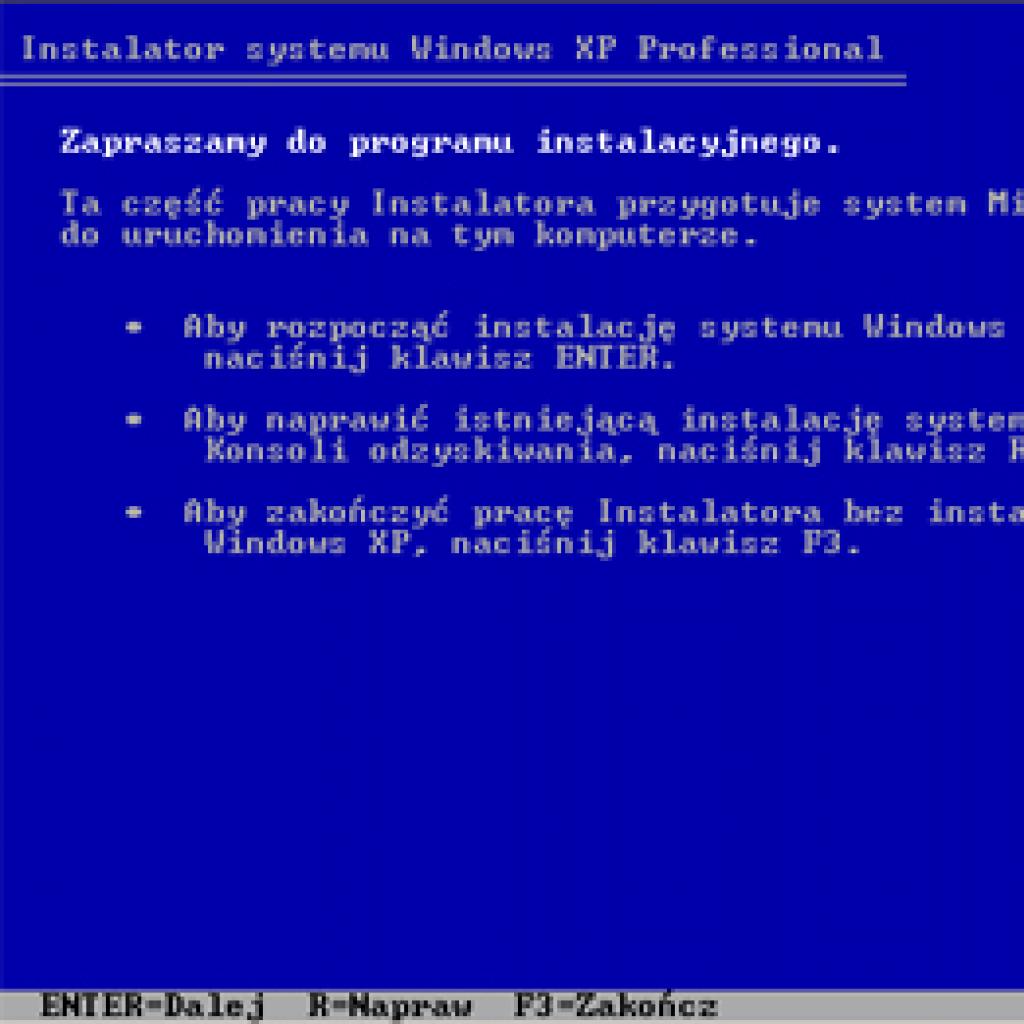 Naprawa plików systemowych Windows XP z użyciem płyty instalacyjnej