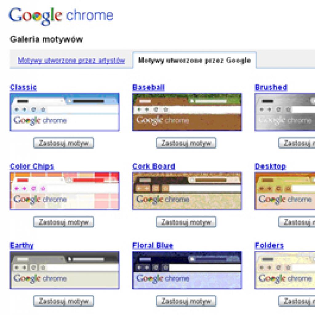 Zmiana wyglądu przeglądarki Google Chrome