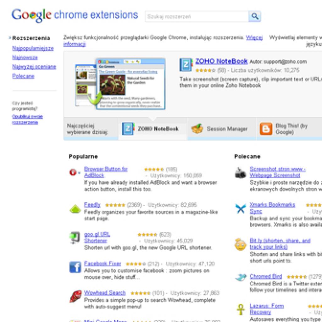 Instalacja rozszerzeń w Google Chrome