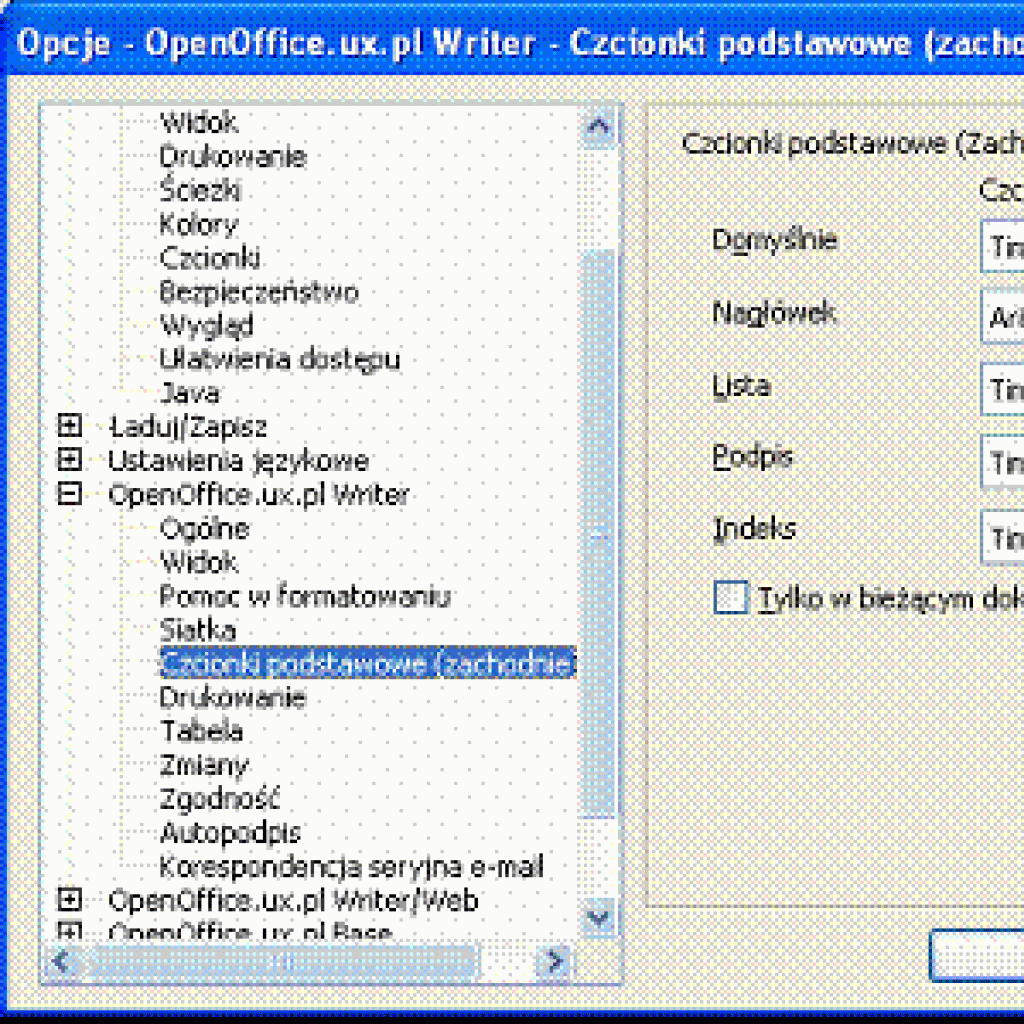 Zastosowanie szablonów w OpenOffice