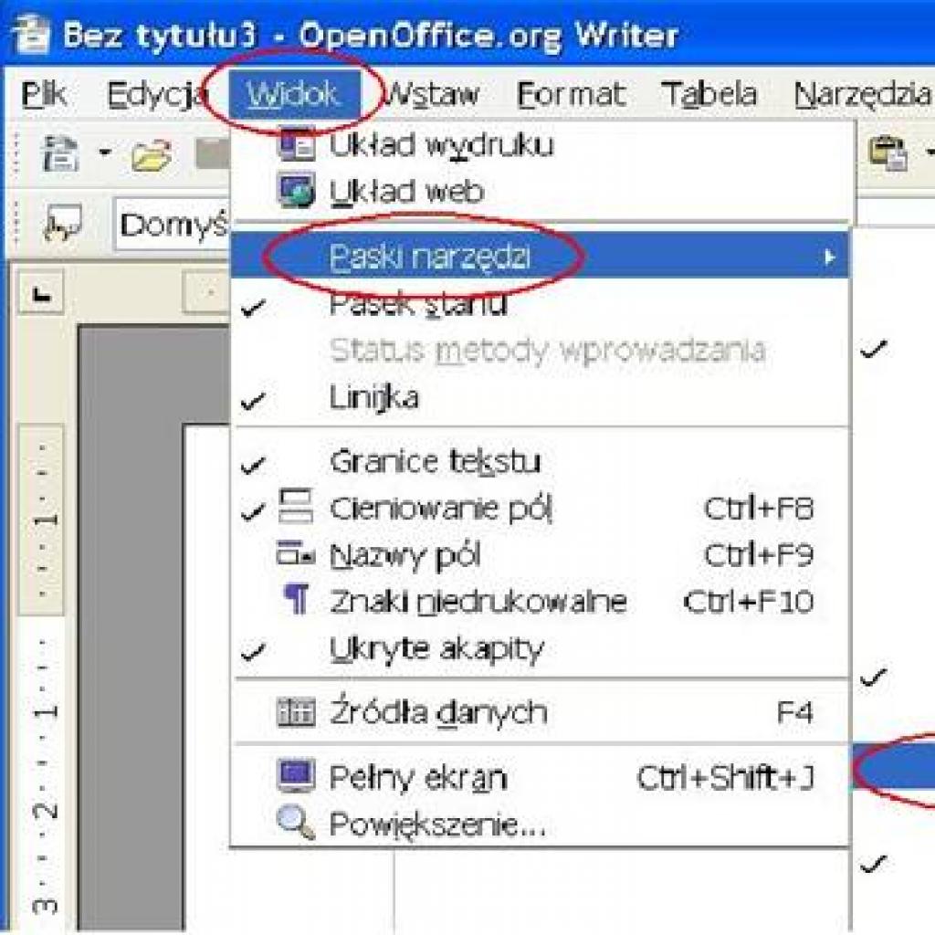 Rysowanie nieregularnych kształtów w OpenOffice Writer