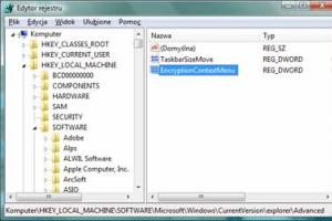 Szyfrowanie danych z poziomu menu kontekstowego w Windows Vista