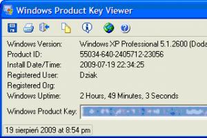 Odczytywanie klucza produktu Windows