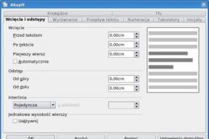 Formatowanie akapitu w OpenOffice Writer