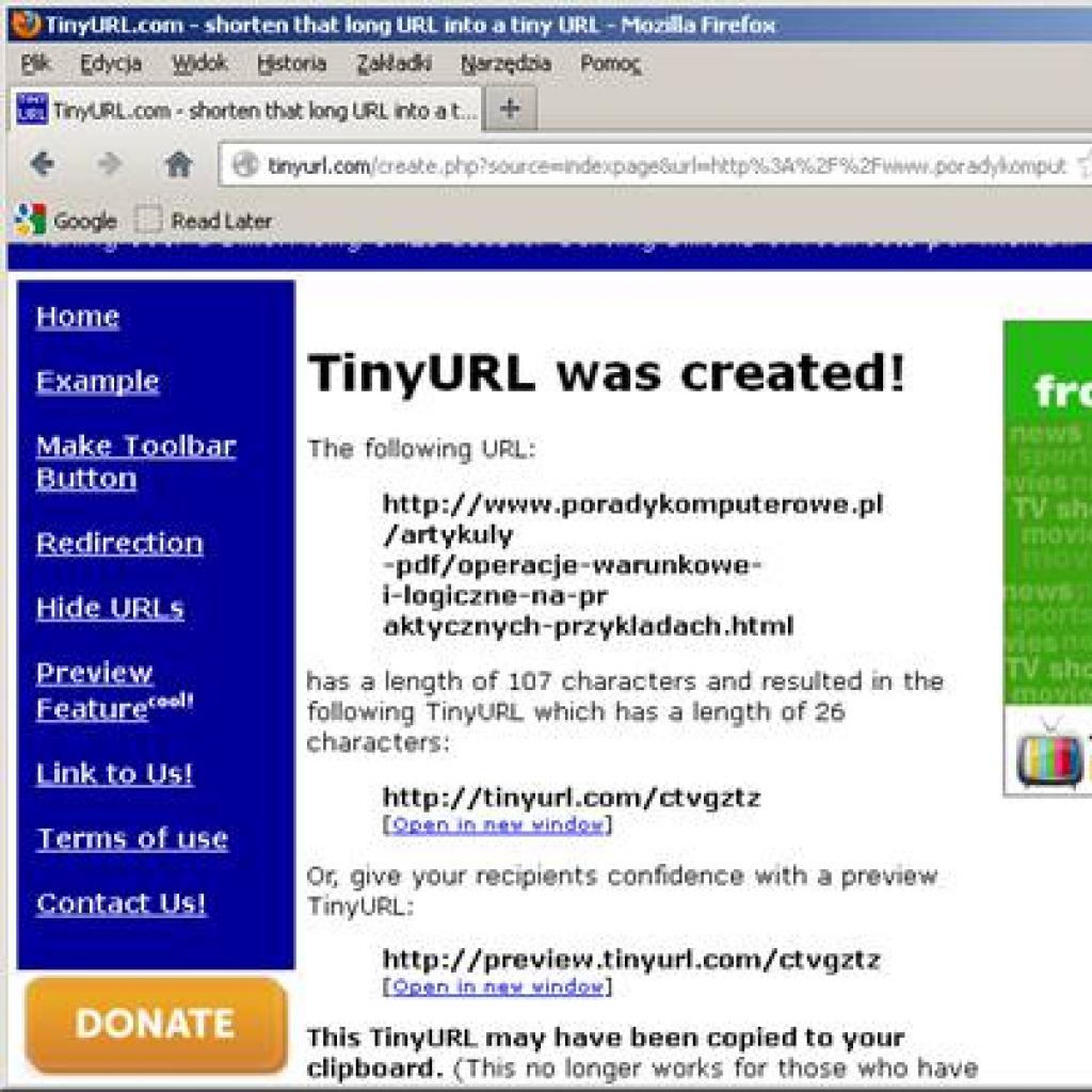 Skracanie długich adresów internetowych