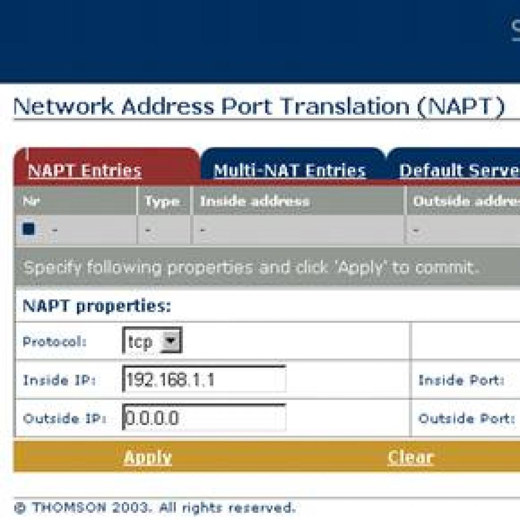 Przekazywanie portów na routerach Thomson i Alcatel - na przykładzie Speed Touch 510