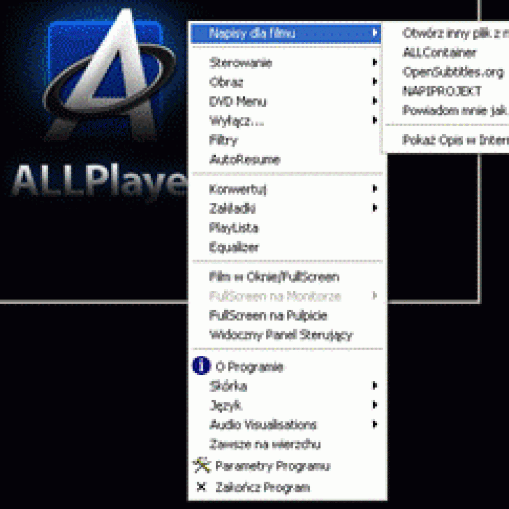 Automatyczne pobieranie napisów do filmu w AllPlayer