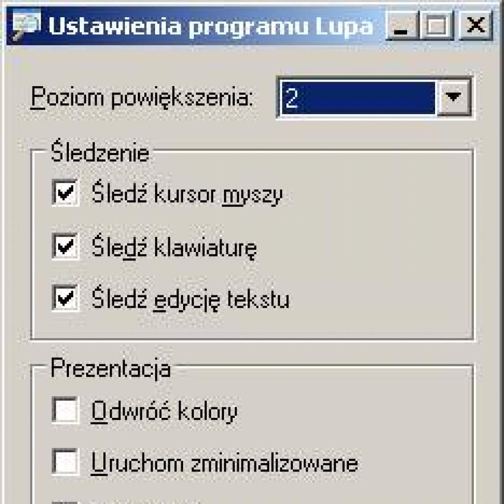 Powiększanie wybranego fragmentu ekranu