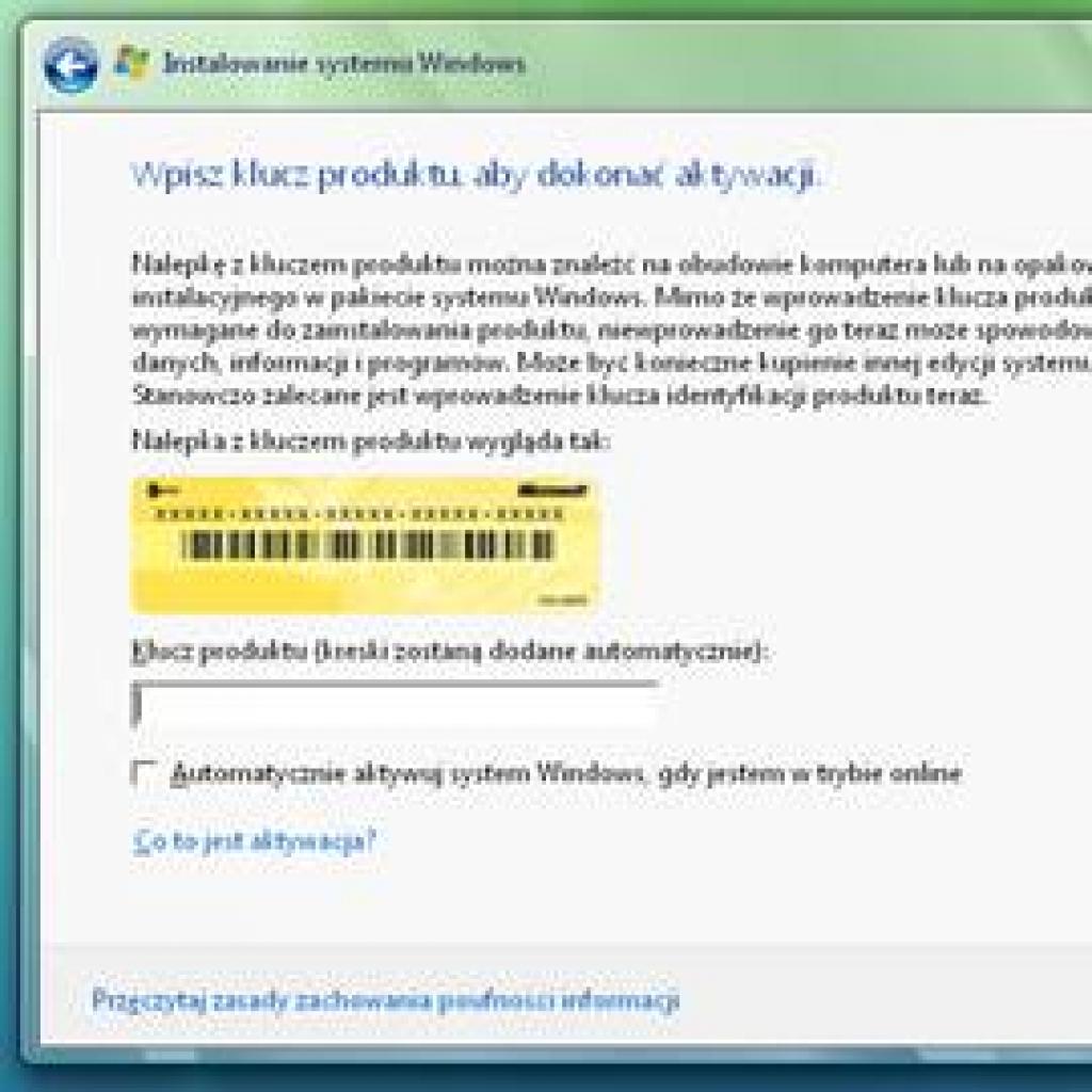 Instalacja naprawcza Windows Vista lub 7