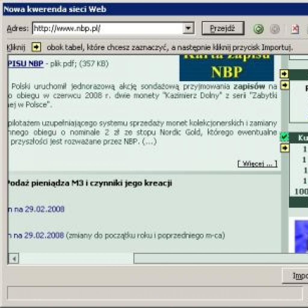 Korzystanie z kwerendy sieci Web
