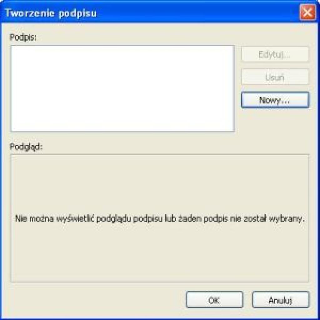 Podpis graficzny dołączany do wiadomości w MS Outlook