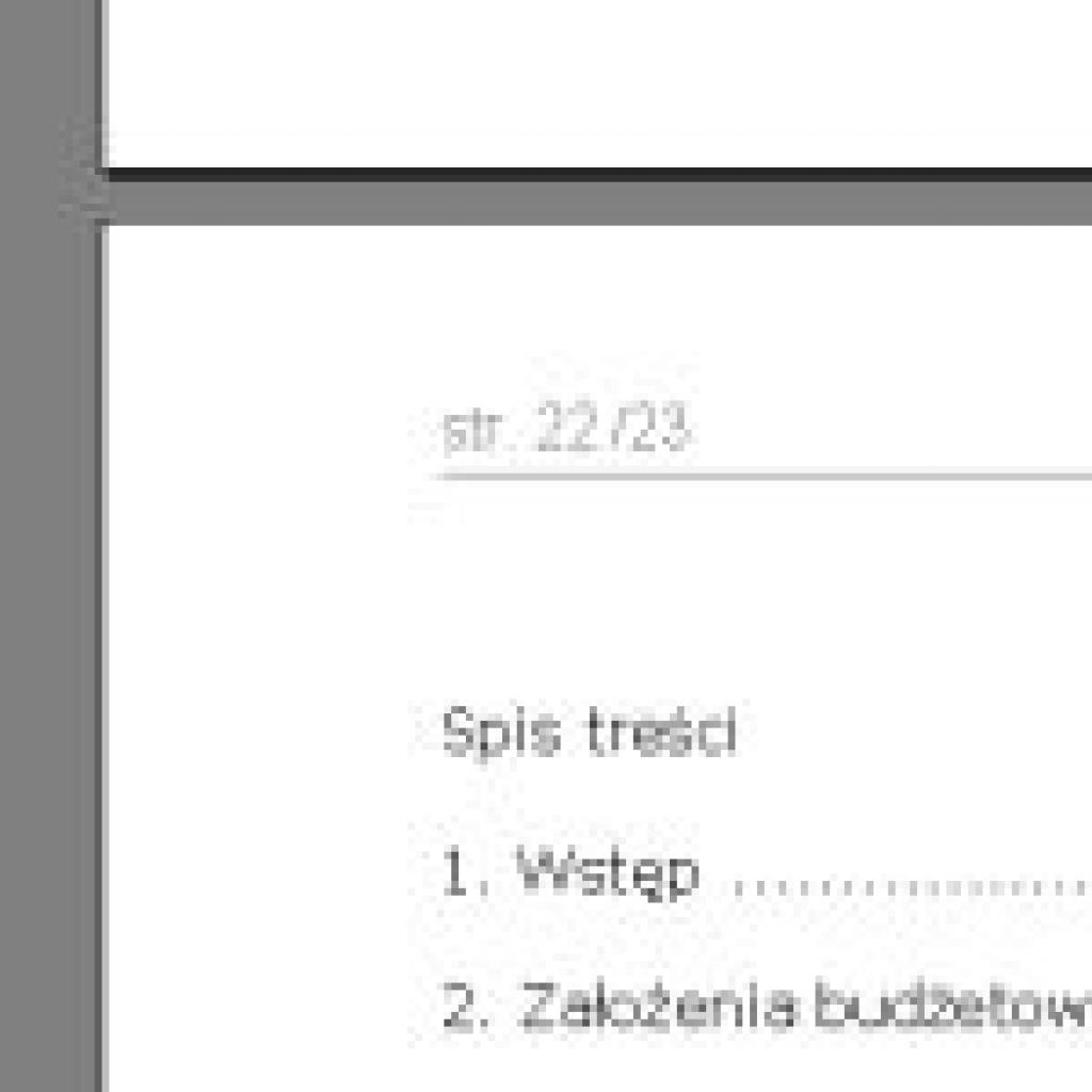 Inny nagłówek na ostatniej stronie