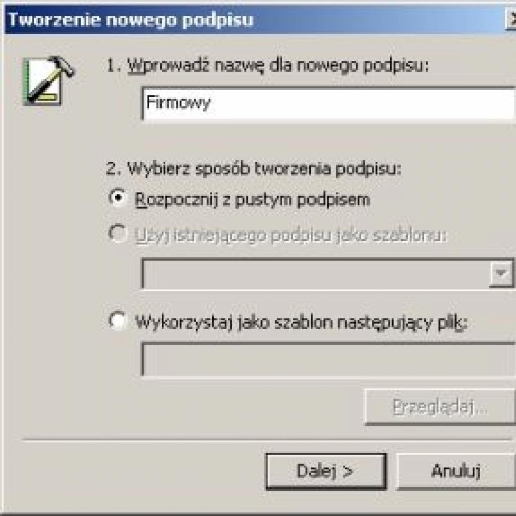 Dodawanie podpisu do wiadomości e-mail