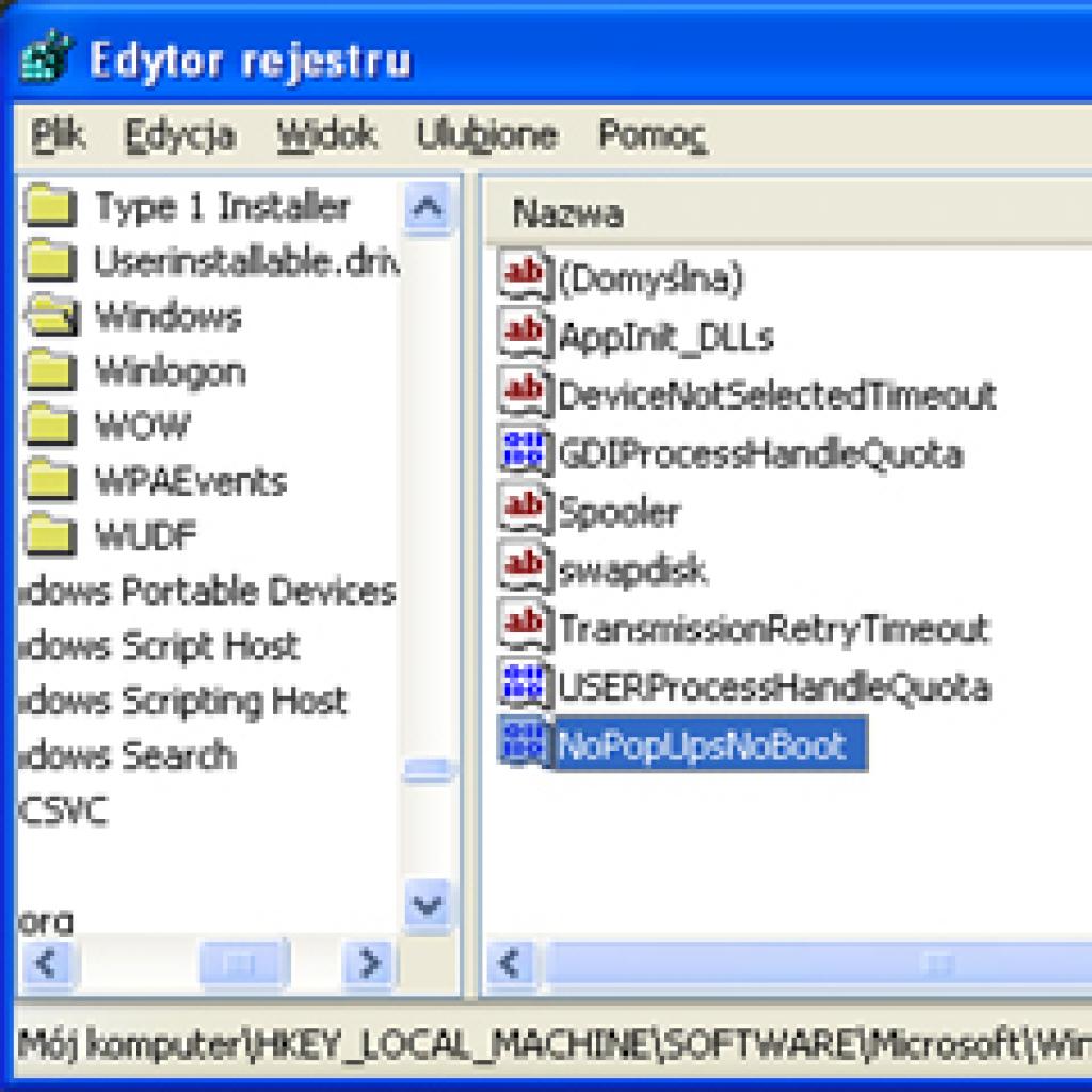 Wyłączanie komunikatów wyświetlanych podczas uruchamiania Windows