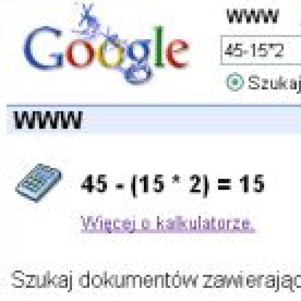 Kalkulator w Google