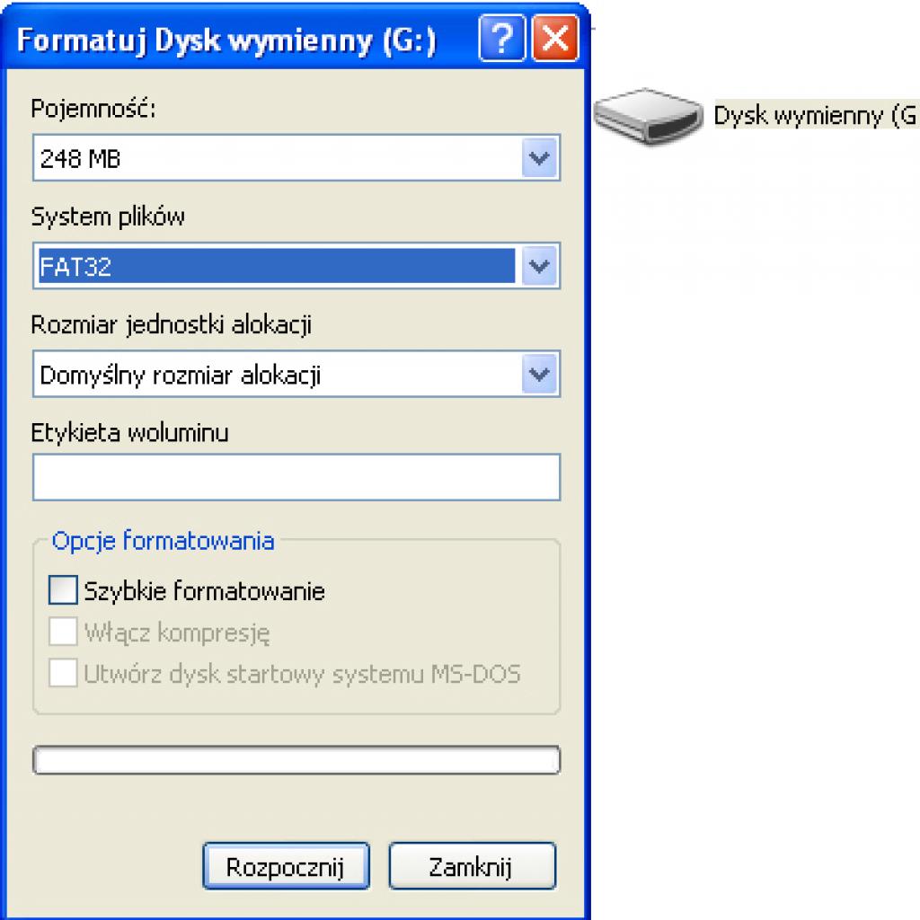 Problemy z formatowaniem pendrive