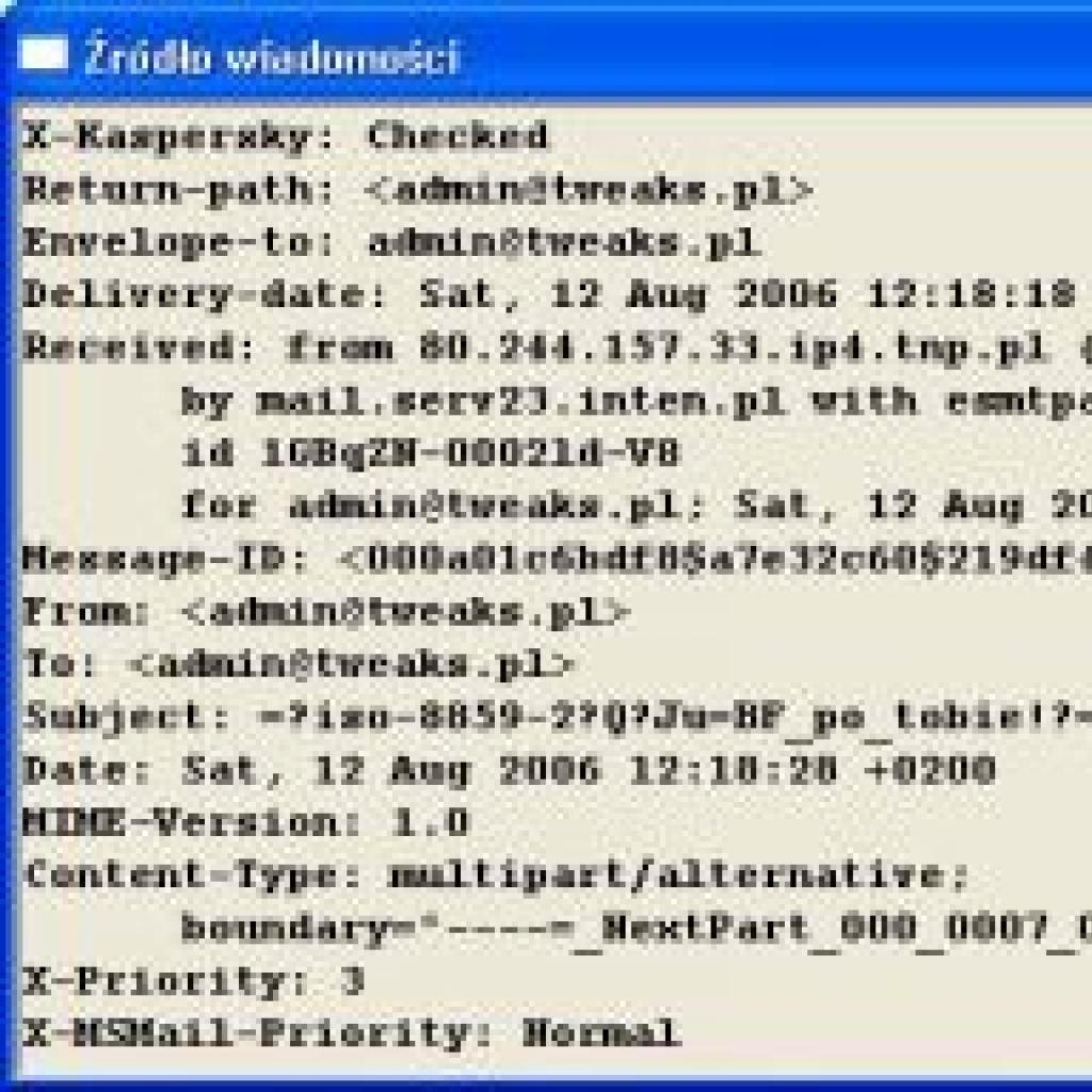 Identyfikacja adresu IP nadawcy w kliencie pocztowym