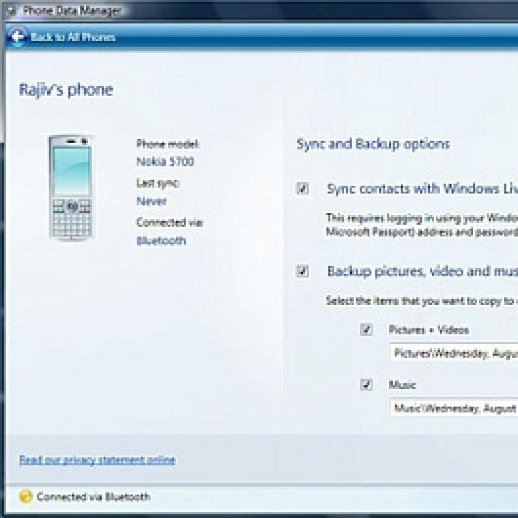 Synchronizacja danych z telefonem komórkowym