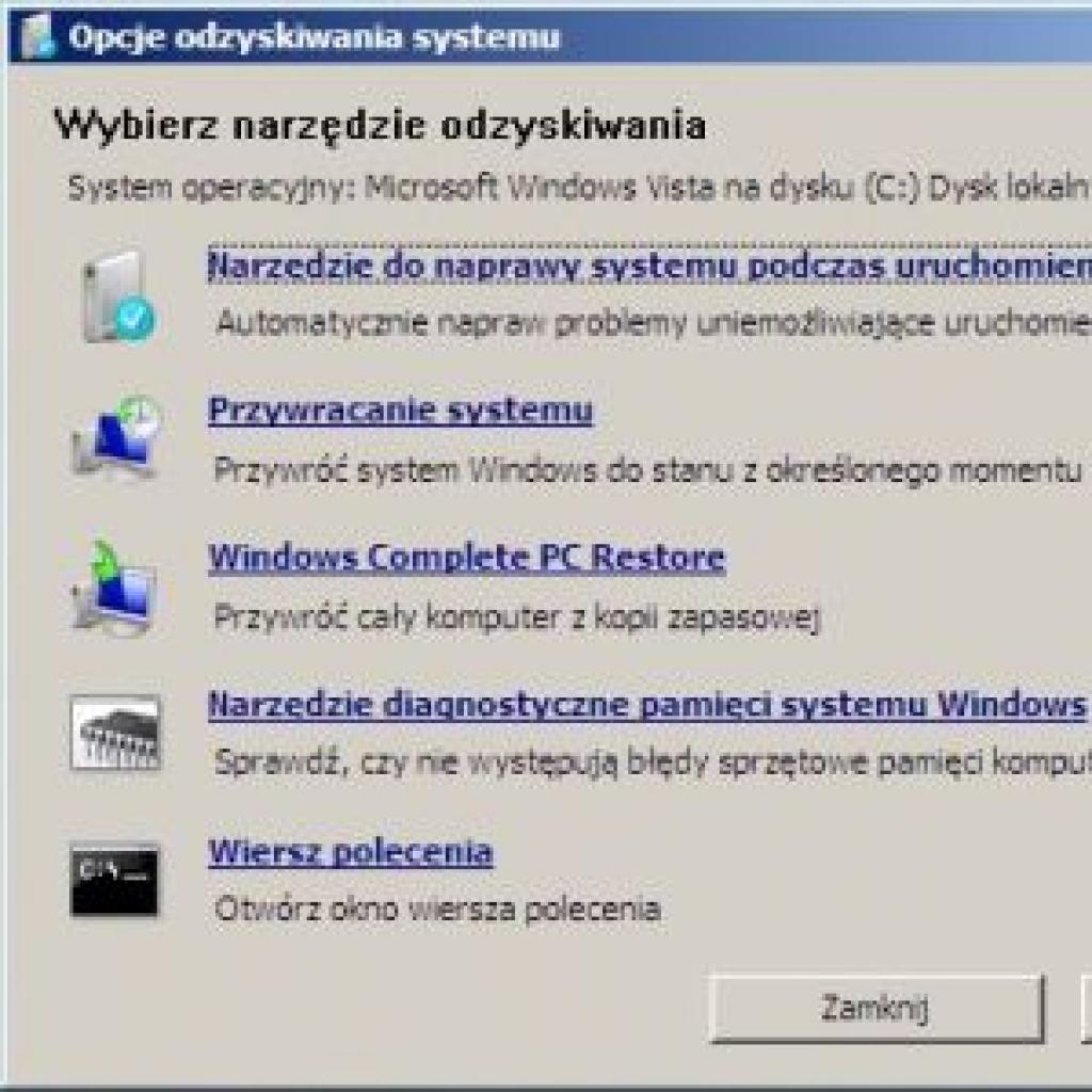 Funkcje przywracanie systemu w Windows Vista