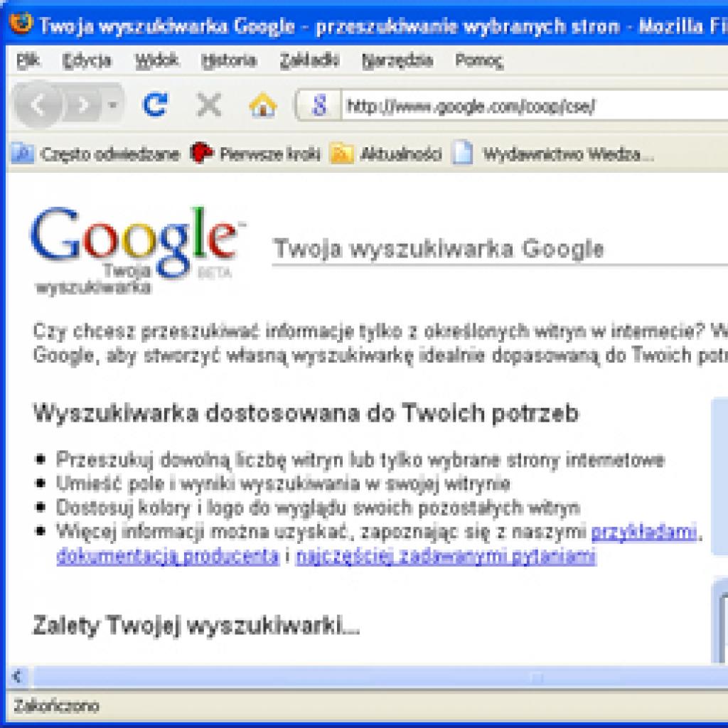 Własna wyszukiwarka Google