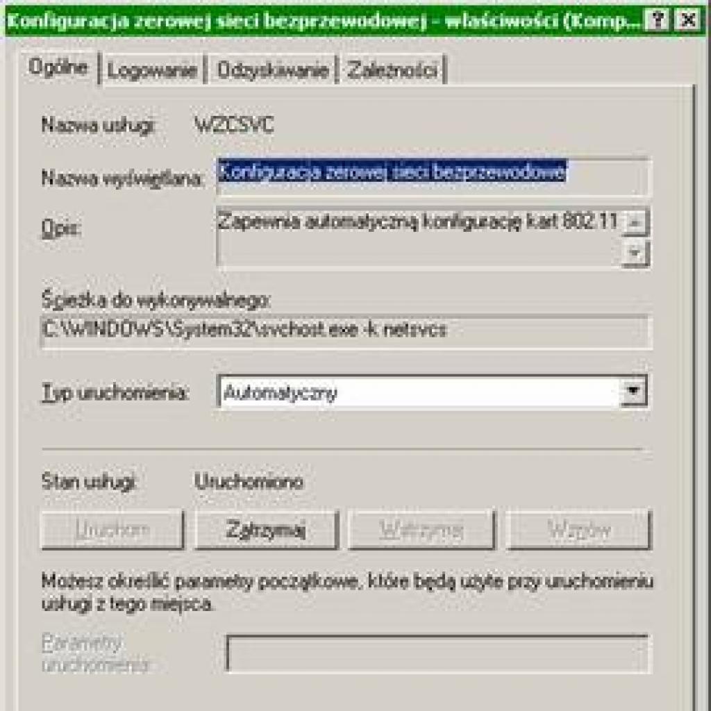 Problem z połączeniem z siecią bezprzewodową w Windows XP