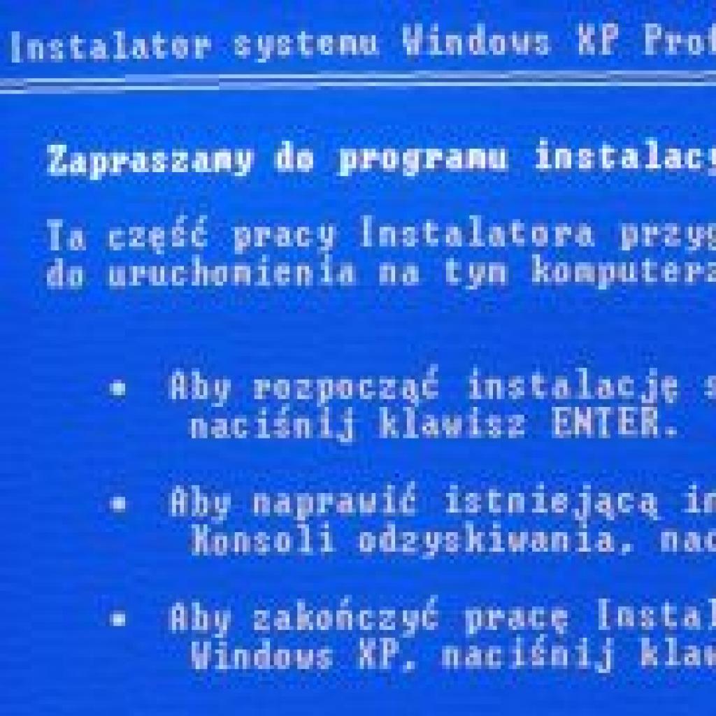 Problem z uruchomieniem Windows XP – brak pliku SYSTEM