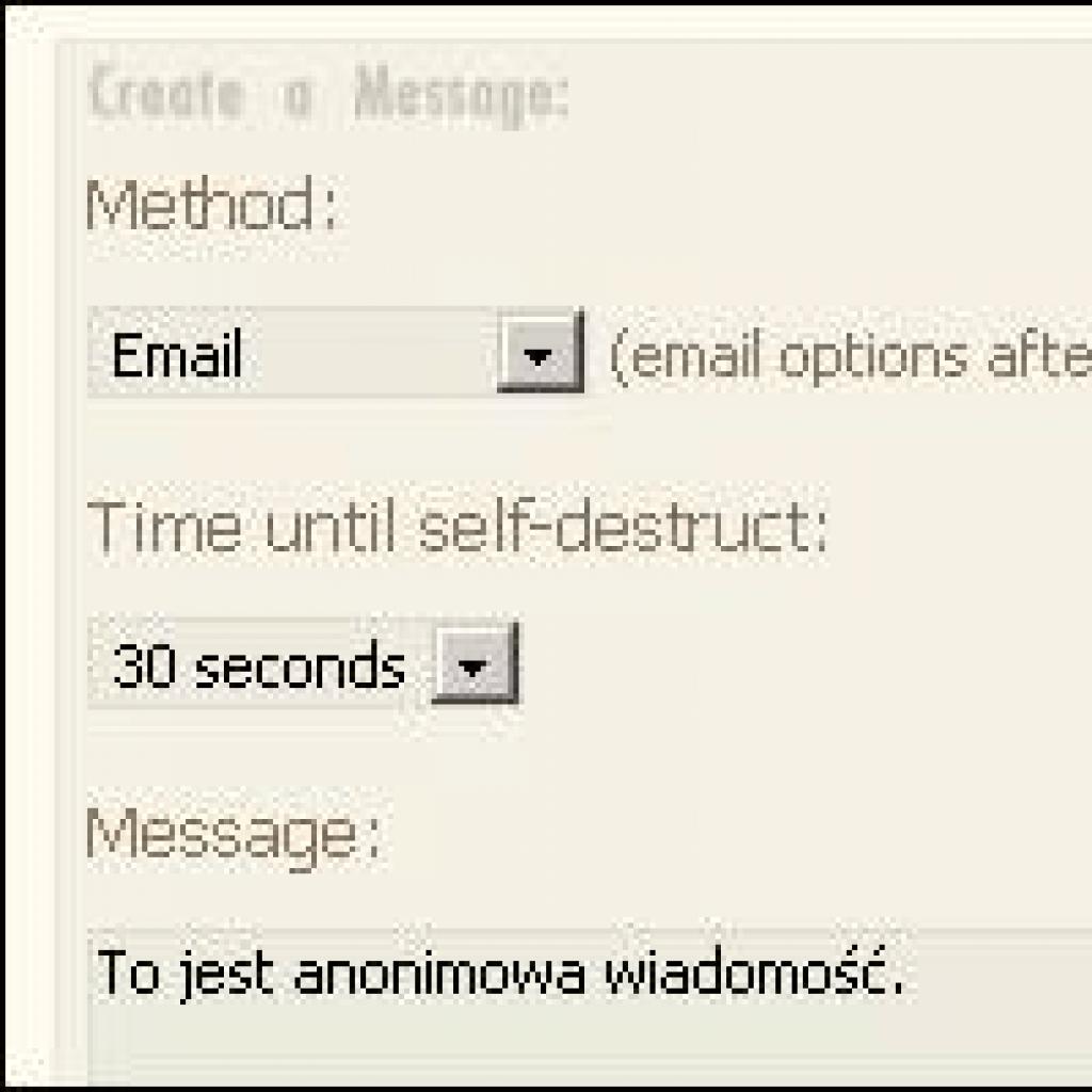 Anonimowy e-mail ulegający samozniszczeniu