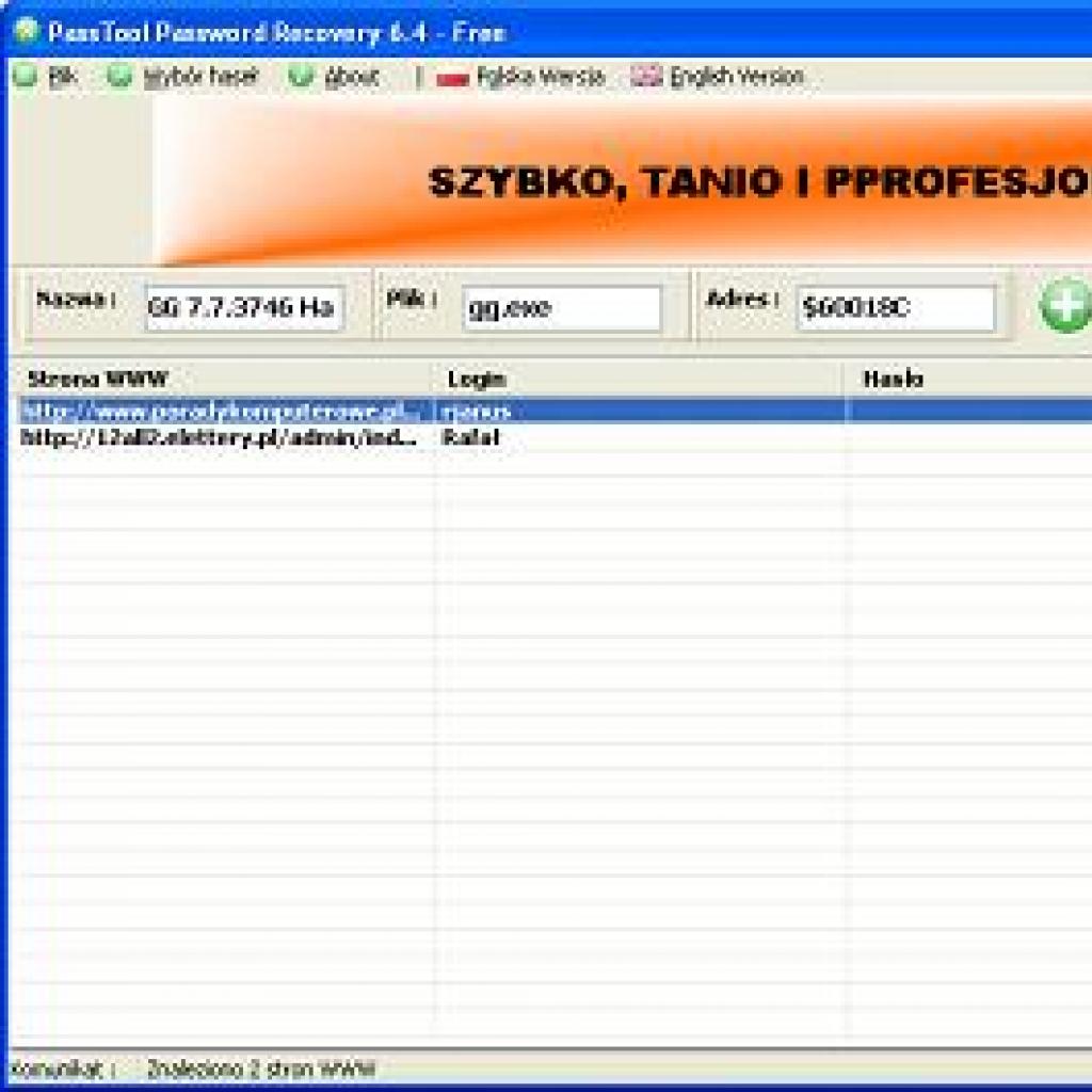 Odzyskiwanie haseł do najpopularniejszych programów