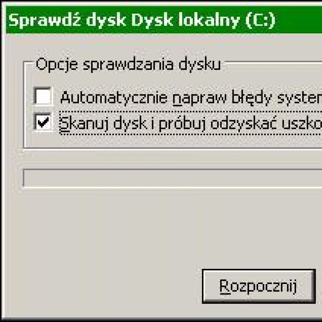 Naprawianie uszkodzonych sektorów na dysku twardym