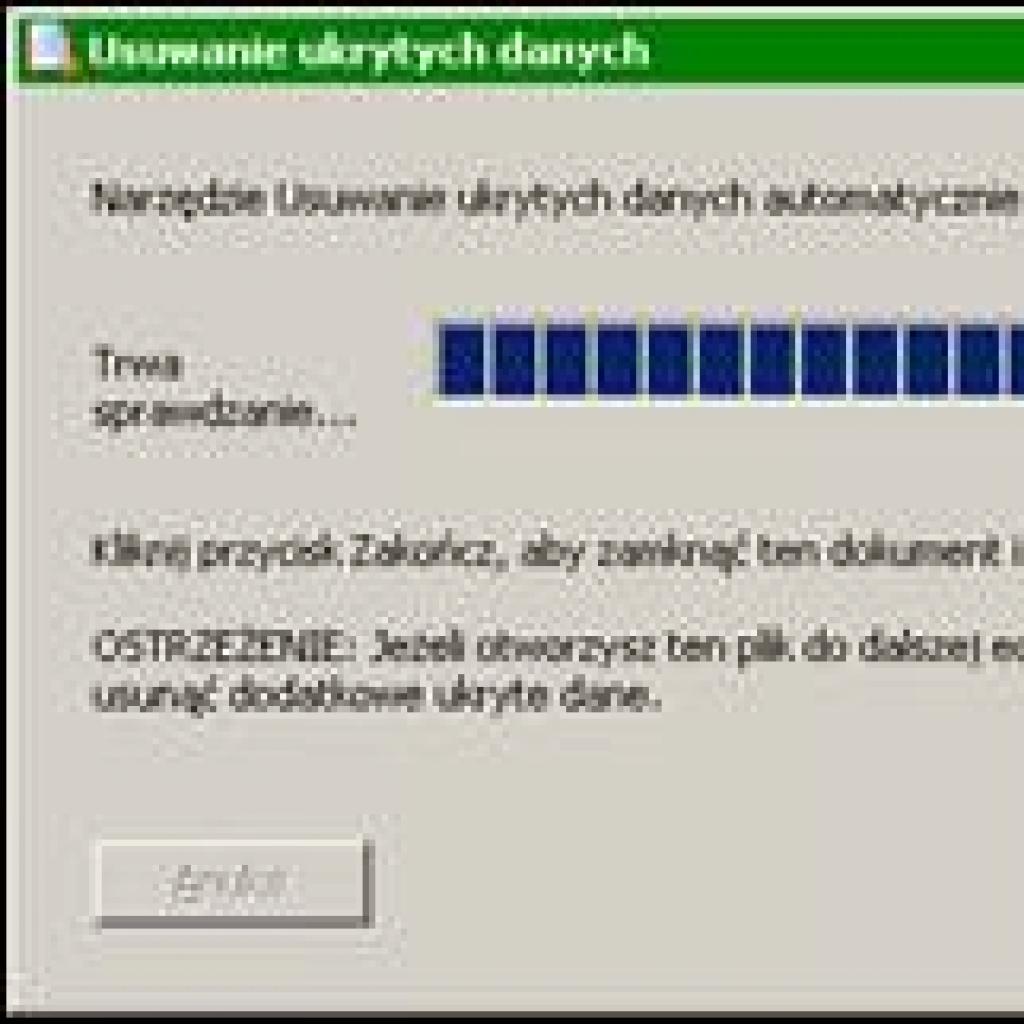 Usuwanie informacji osobistych i ukrytych z plików MS Office