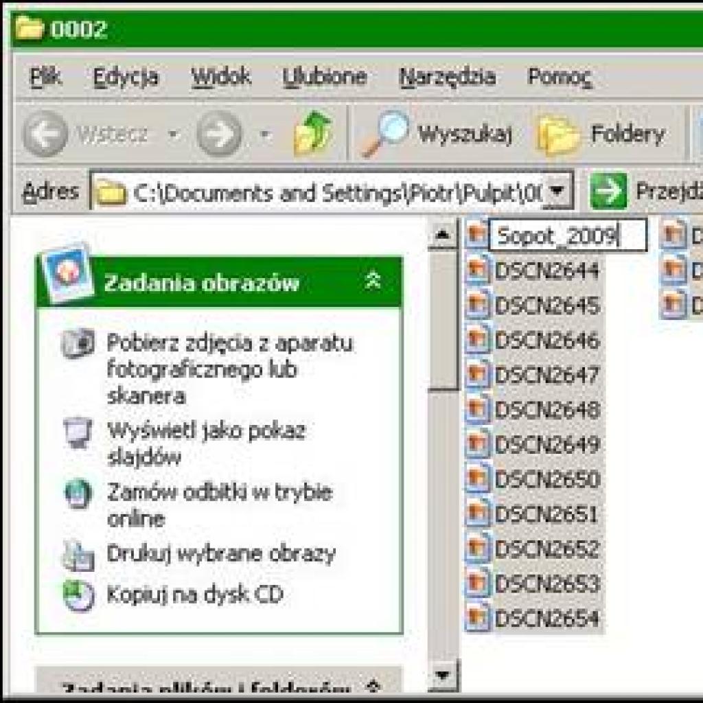 Automatyczna zmiana nazw plików ze zdjęciami