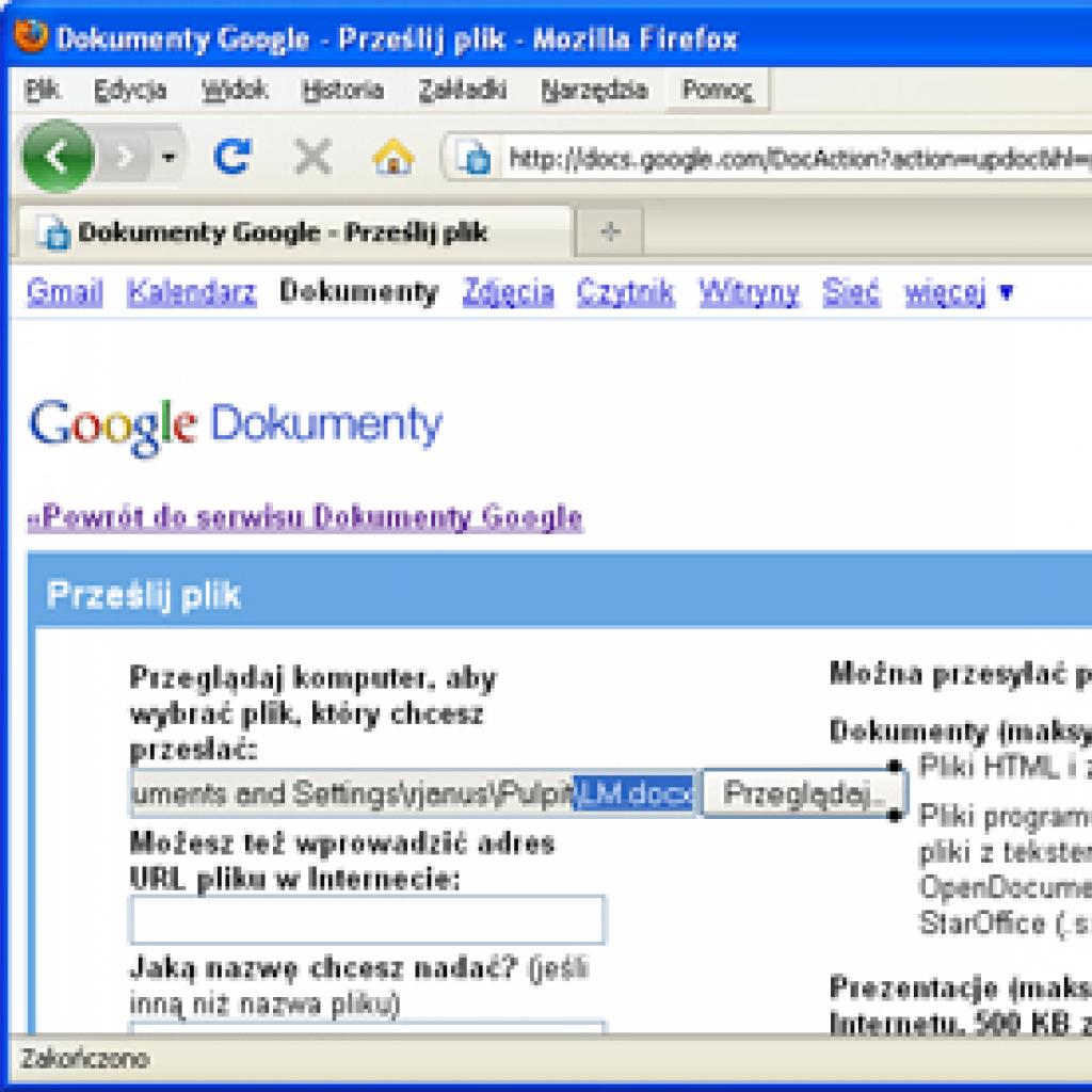 Dokumenty Google: konwertowanie dokumentów z formatu DOCX na DOC