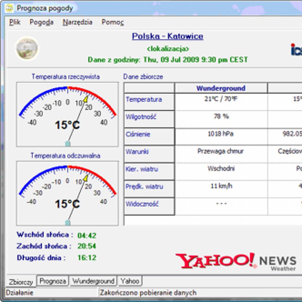 Prognoza pogody w Windows