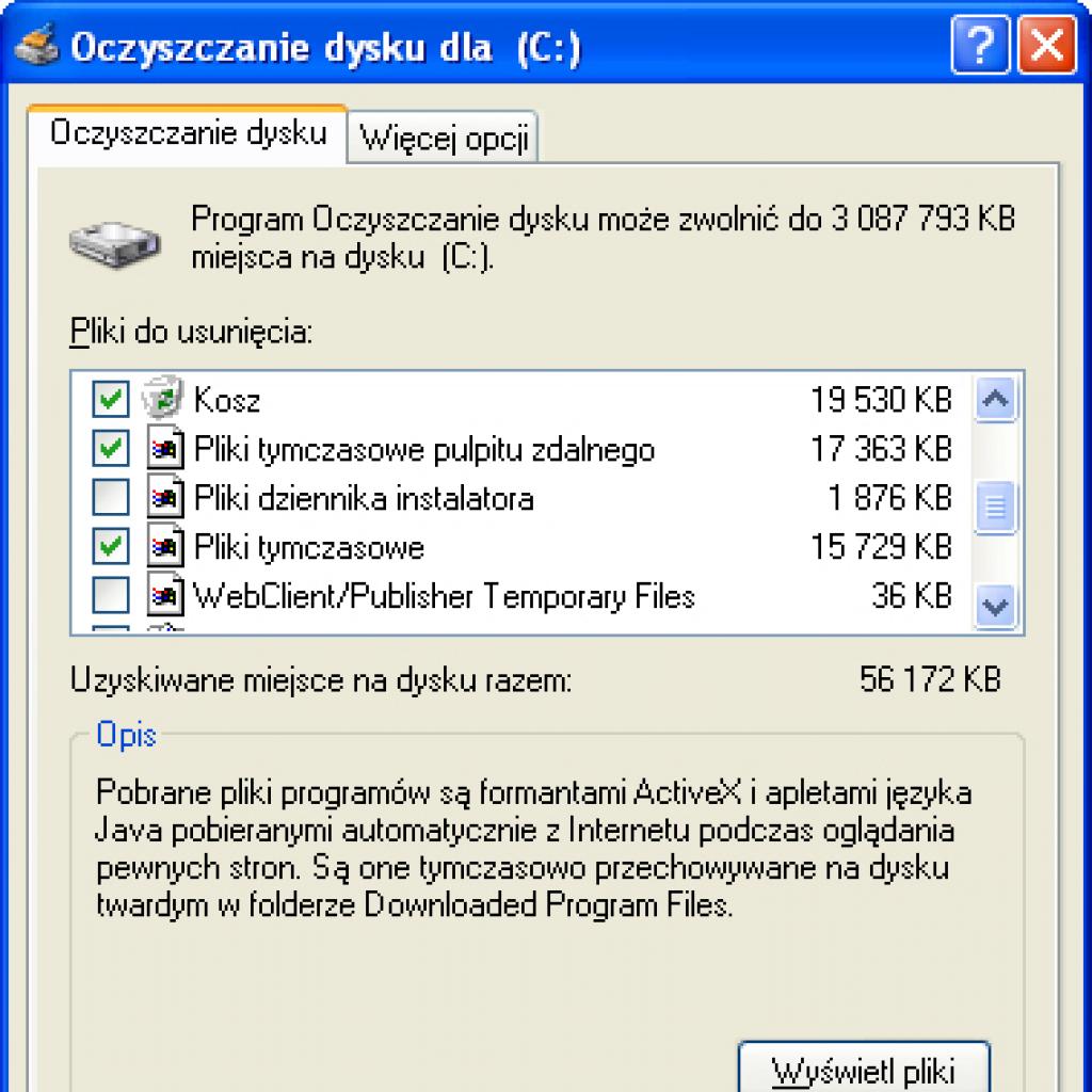 Automatyczne usuwanie zbędnych plików z dysku