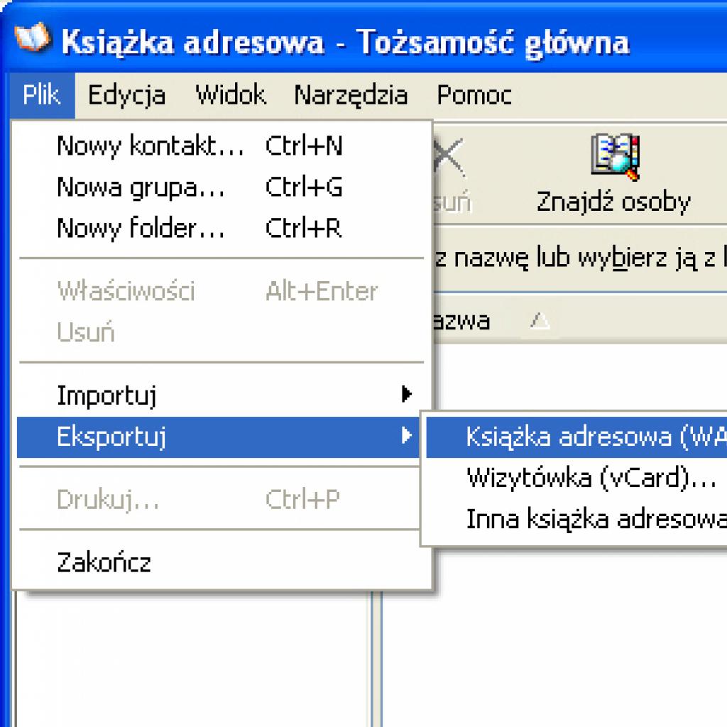Kopiowanie książki adresowej