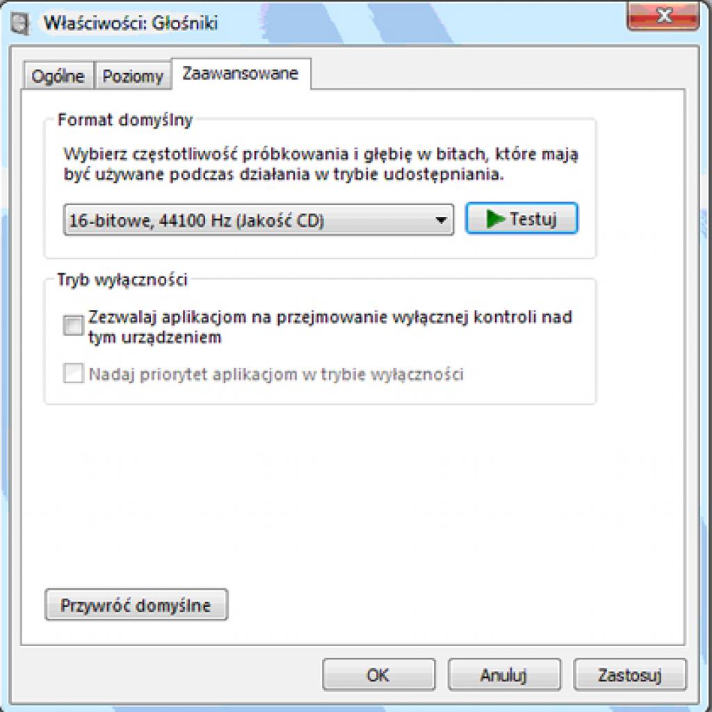 Windows 7: problem z dźwiękiem w filmach DVD
