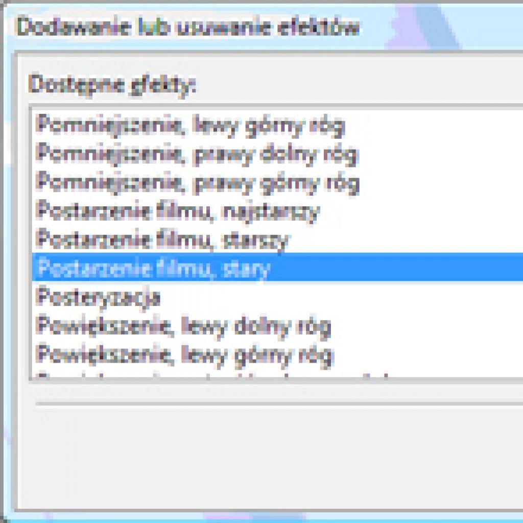 Postarzanie filmów w Windows Movie Maker