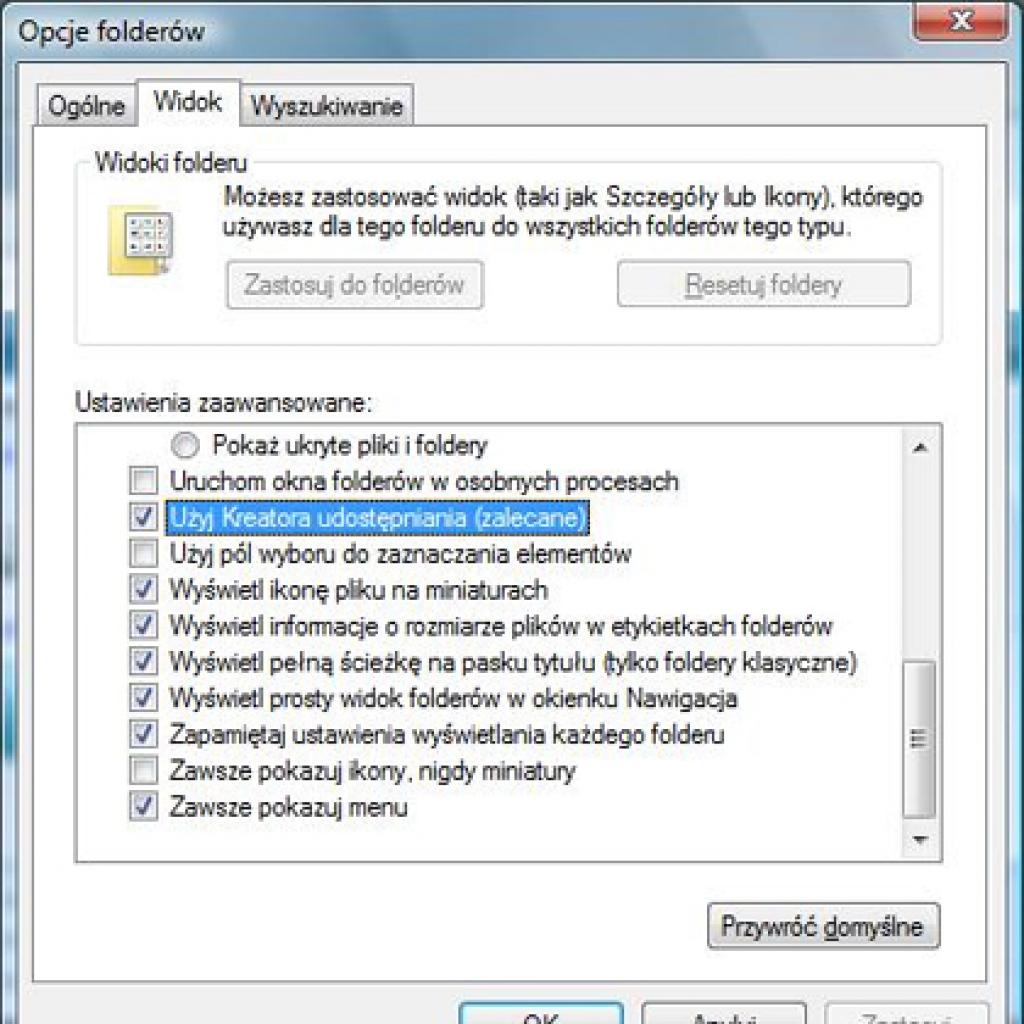 Windows Vista: problem z przeglądaniem folderów zawierających multimedia