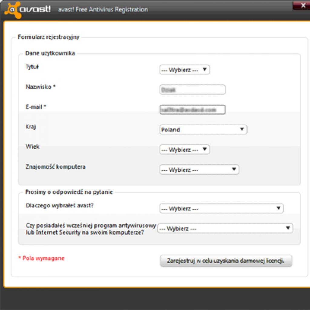 Instalacja i rejestracja avast! Free Antivirus