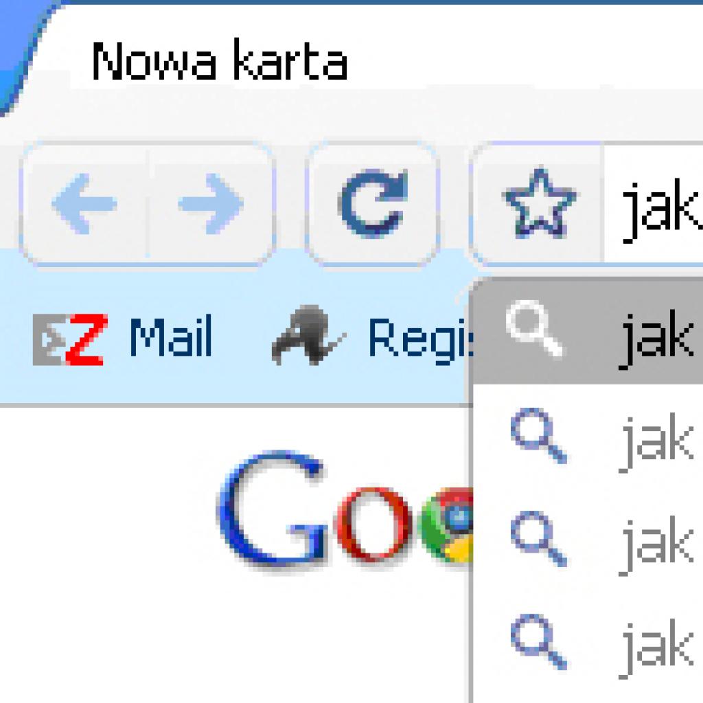 Google Chrome - wyszukiwanie z paska adresu